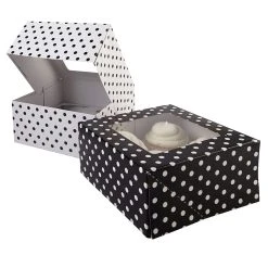 Cheapest 😍 6 Packs 3 ct. (18 total) Black & White Polka Dot Cupcake Boxes by Celebrate It® 🔔