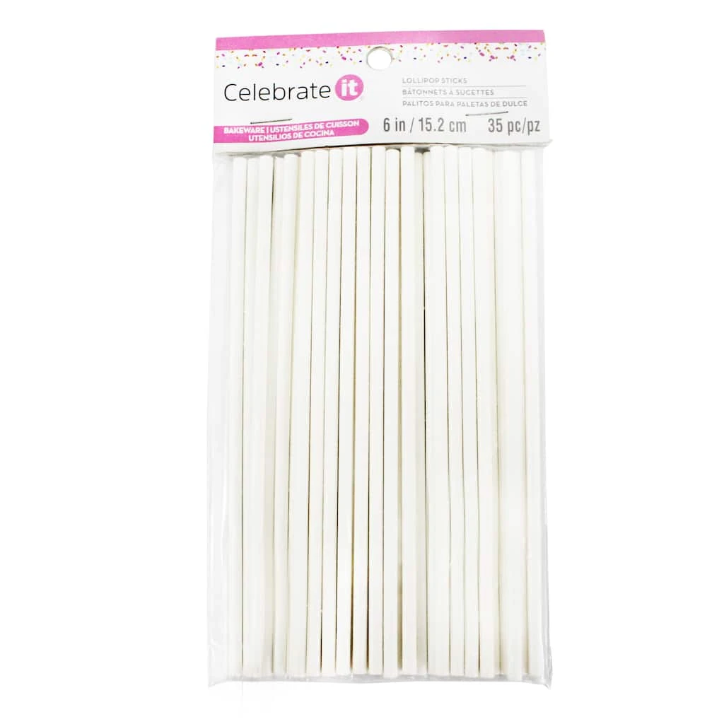 Cheapest 🔥 12 Packs: 35 ct. (420 total) 6" Lollipop Sticks by Celebrate It® ⌛ 1 Cheapest 🔥 12 Packs: 35 ct. (420 total) 6" Lollipop Sticks by Celebrate It® ⌛