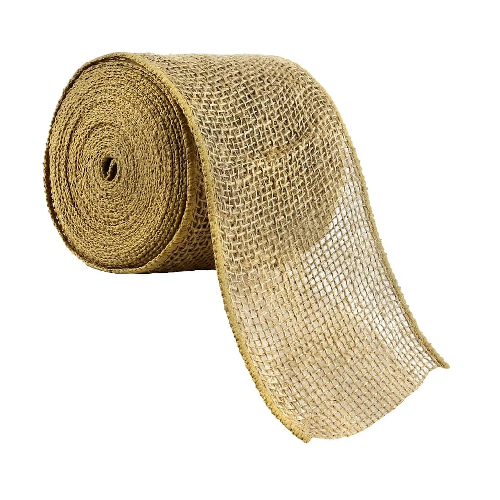 Buy ⭐ 4" Burlap Wired Ribbon by Celebrate It® Occasions™ 🤩 1 Buy ⭐ 4" Burlap Wired Ribbon by Celebrate It® Occasions™ 🤩
