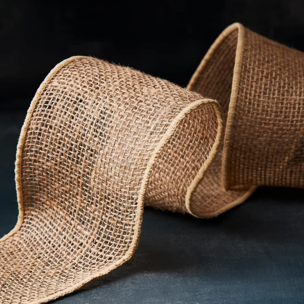 Buy ⭐ 4" Burlap Wired Ribbon by Celebrate It® Occasions™ 🤩 2 Buy ⭐ 4" Burlap Wired Ribbon by Celebrate It® Occasions™ 🤩 - Image 2