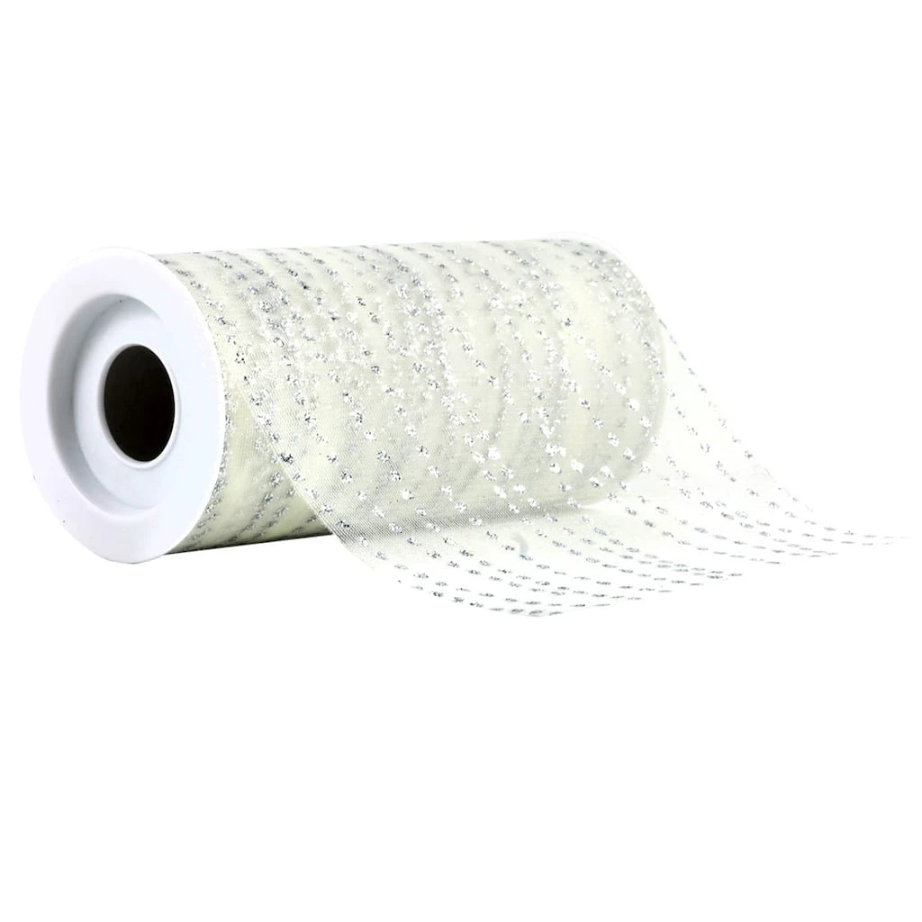 Wholesale ✔️ 24 Pack: 6" Glitter Wavy Dots Tulle by Celebrate It® Occasions™ ⌛ 1 Wholesale ✔️ 24 Pack: 6" Glitter Wavy Dots Tulle by Celebrate It® Occasions™ ⌛
