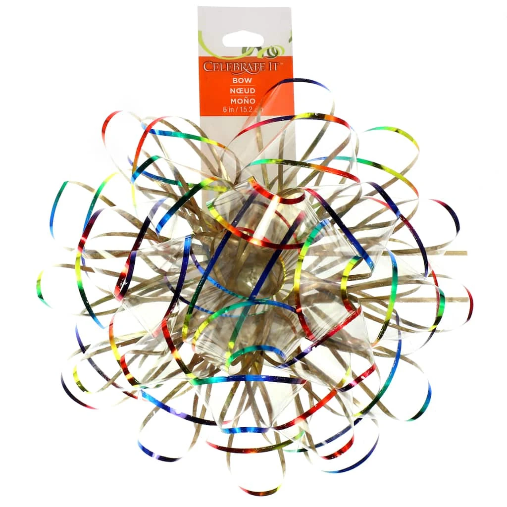 New ✔️ Clear & Rainbow Jumbo Bow by Celebrate It™ 🥰 1 New ✔️ Clear & Rainbow Jumbo Bow by Celebrate It™ 🥰