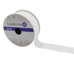 Buy 😀 12 Pack: 1.5" Lace Ribbon by Celebrate It™ Aria Vintage Blush 🛒