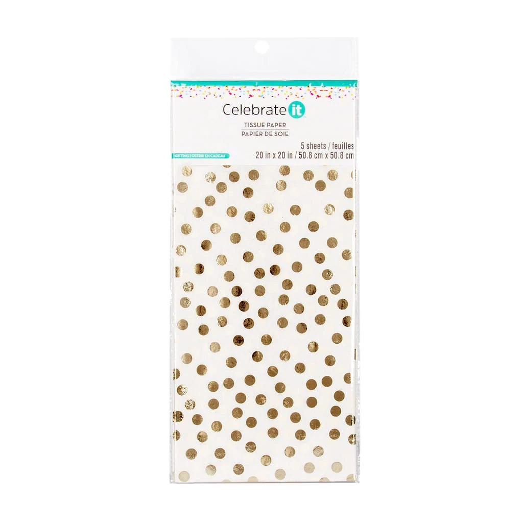 Best deal ✔️ White & Gold Dotted Tissue Paper Sheets by Celebrate It™ ⭐ 1 Best deal ✔️ White & Gold Dotted Tissue Paper Sheets by Celebrate It™ ⭐