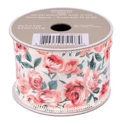 Top 10 🎁 12 Pack: 2.5" Floral Wired Ribbon by Celebrate It® Aria Vintage Blush 💯