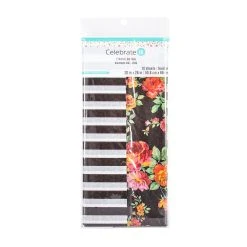 Outlet ⌛ 24 Packs: 10 ct. (240 total) Floral & Black Striped Tissue Paper by Celebrate It™ 🎁