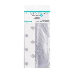 Deals 🎁 12 Packs: 5 ct. (60 total) Solid Silver & Silver Glitter Dots Tissue Paper by Celebrate It™ ⌛