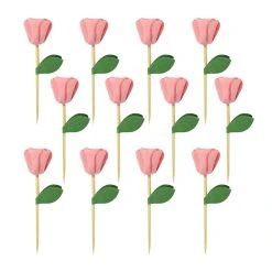 Cheapest ✨ 12 Packs: 12 ct. (144 total) Pink Rose Treat Toppers by Celebrate It® ❤️