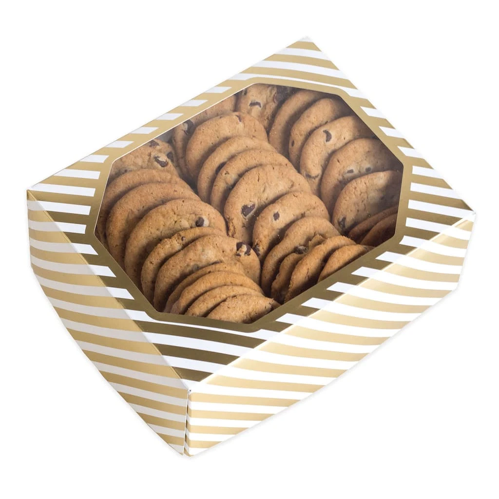 Promo 🥰 6 Packs: 3 ct. (18 total) Gold & White Striped Treat Boxes by Celebrate It® 🎁 3 Promo 🥰 6 Packs: 3 ct. (18 total) Gold & White Striped Treat Boxes by Celebrate It® 🎁 - Image 3