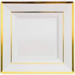 Outlet 🔔 Square Lunch Plates with Gold Trim by Celebrate It™ 🎁