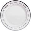 Hot Sale 🧨 Round Lunch Plates with Silver Trim by Celebrate It™ ✔️