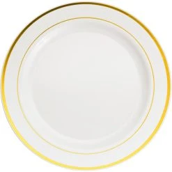 Hot Sale 😍 Round Banquet Plates with Gold Trim by Celebrate It™ ⌛
