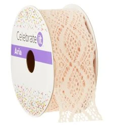 Cheap 💯 1.5" Lace Blush Ribbon By Celebrate It™ Aria Vintage ✔️