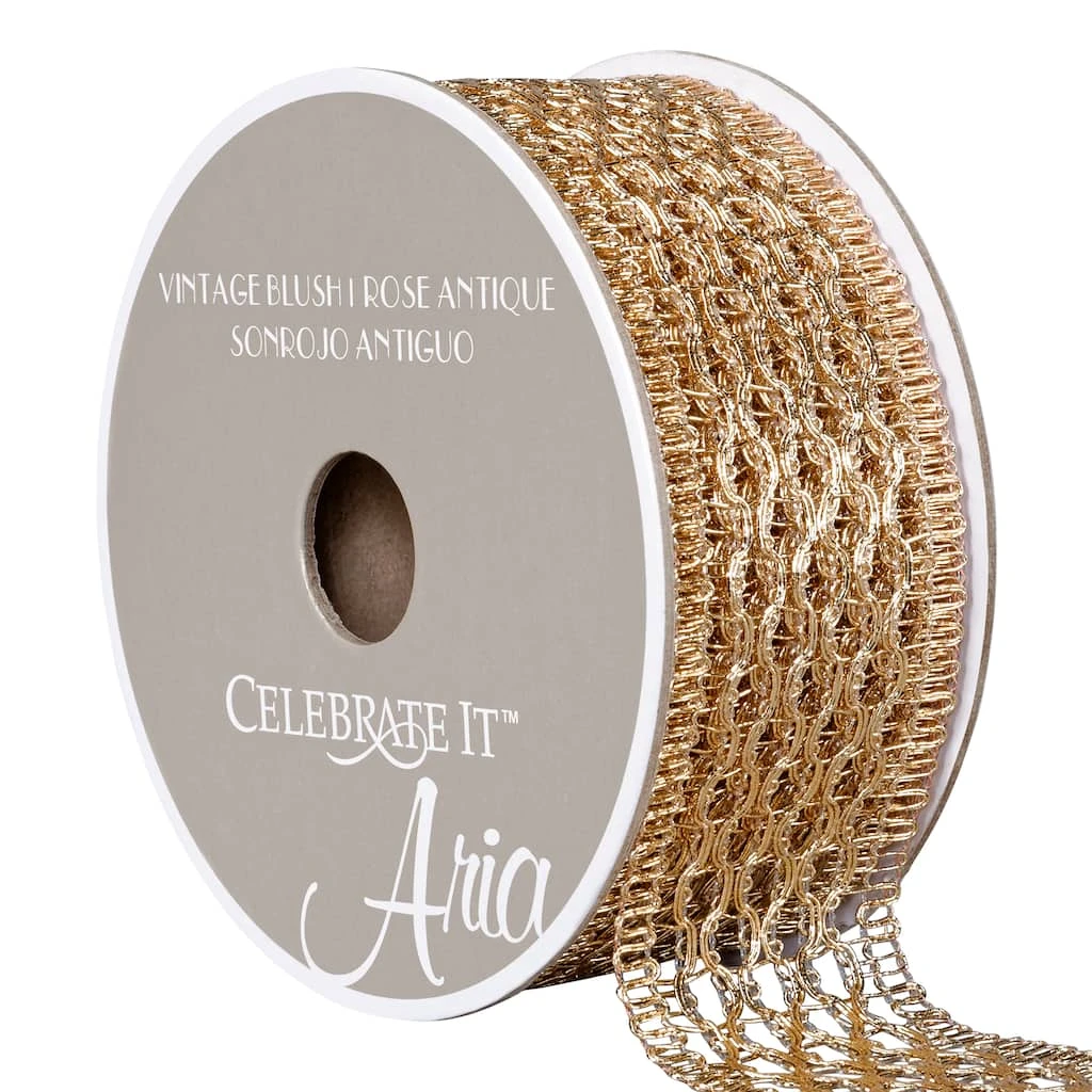 Cheapest π 12 Pack: 1.5" Gold Knit Metallic Ribbon by Celebrate It™ Aria π 1 Cheapest π 12 Pack: 1.5" Gold Knit Metallic Ribbon by Celebrate It™ Aria π