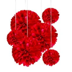 Best Pirce 🔥 Red Paper Pom Poms By Celebrate It™ 🎉