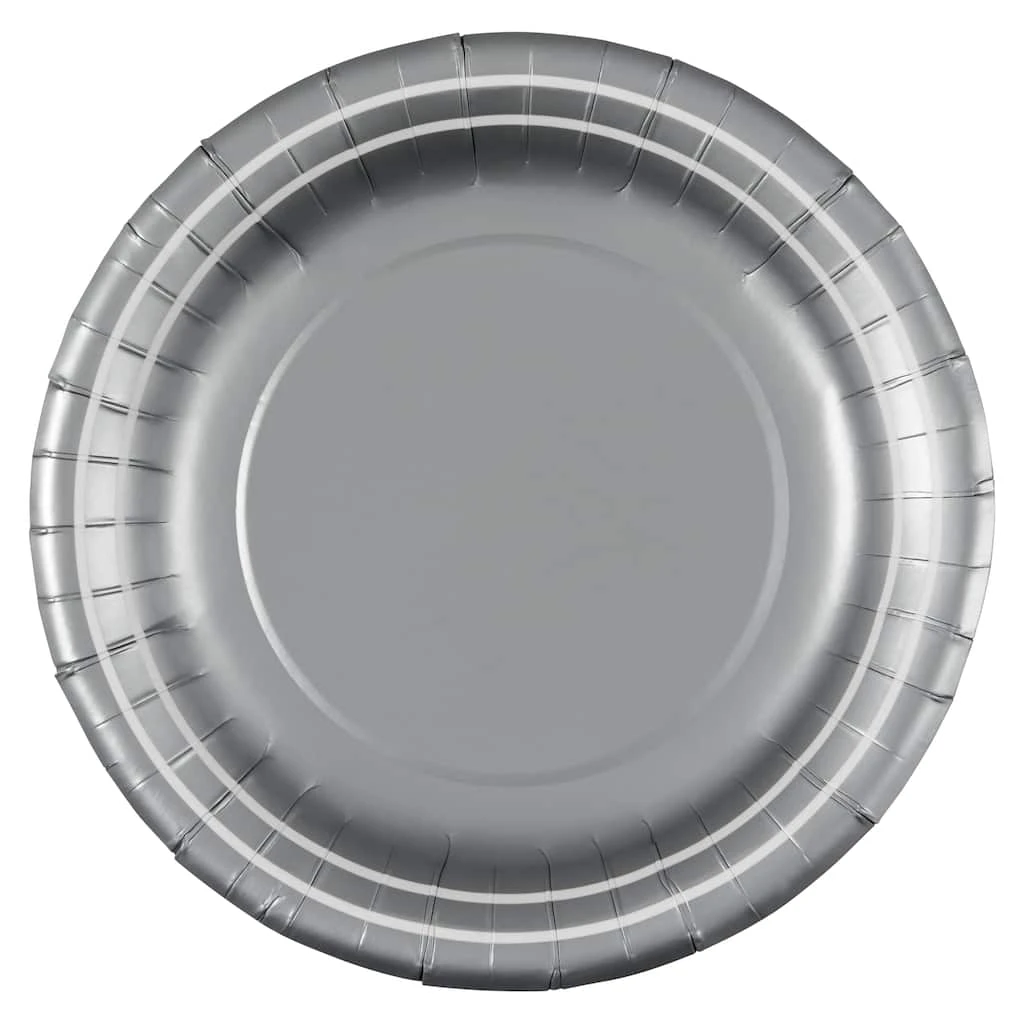 Buy 💯 Silver 9" Round Paper Plates By Celebrate It™ ✨ 1 Buy 💯 Silver 9" Round Paper Plates By Celebrate It™ ✨
