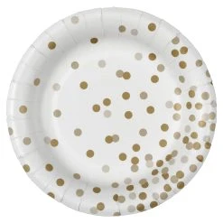 Promo 👏 Gold Dots 7" Round Paper Plates By Celebrate It™ ⭐