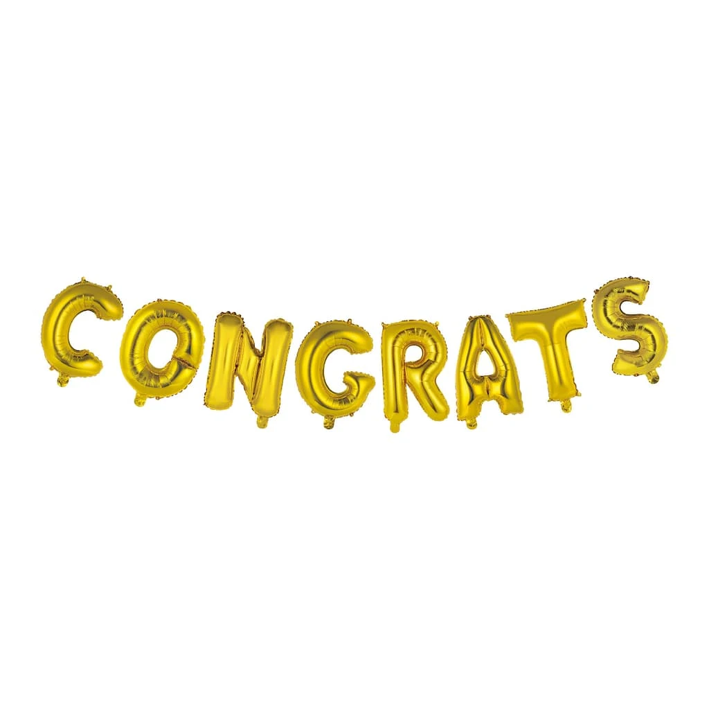 Flash Sale ✔️ Congrats Gold Foil Balloon Banner Kit by Celebrate It™ ✔️ 1 Flash Sale ✔️ Congrats Gold Foil Balloon Banner Kit by Celebrate It™ ✔️