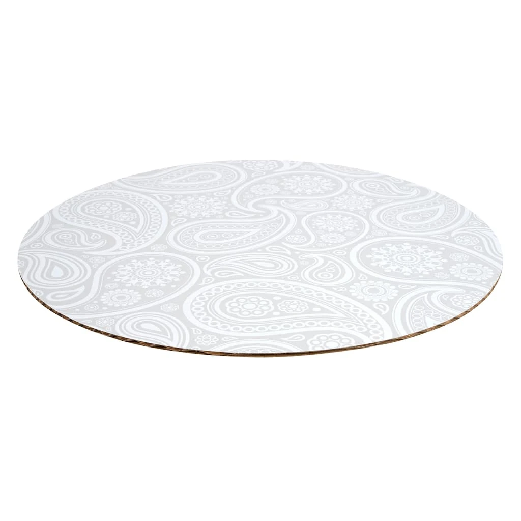 Discount ❤️ 10" Silver Paisley Cake Boards by Celebrate It® 👍 2 Discount ❤️ 10" Silver Paisley Cake Boards by Celebrate It® 👍 - Image 2