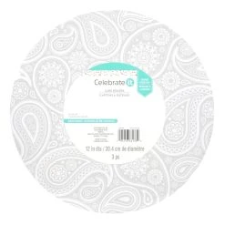 Outlet ✔️ 12" Silver Paisley Cake Boards by Celebrate It® 🧨