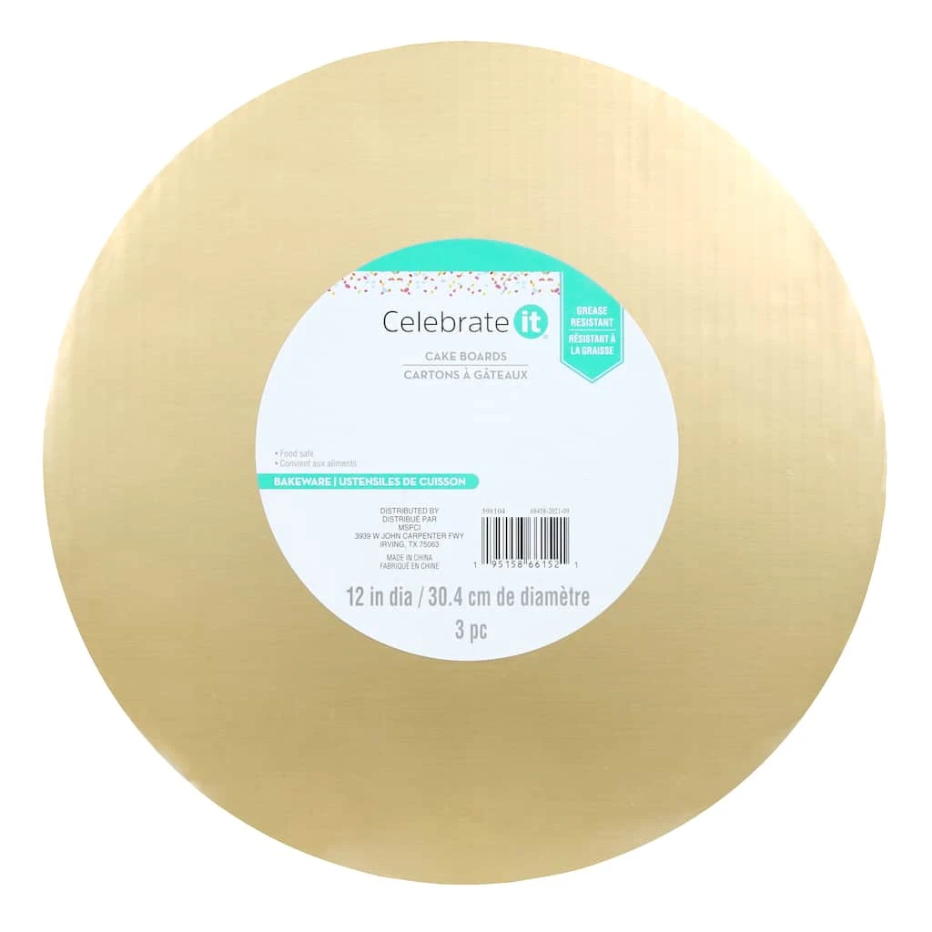 Cheap 🎉 12" Metallic Gold Cake Boards by Celebrate It® 🥰 1 Cheap 🎉 12" Metallic Gold Cake Boards by Celebrate It® 🥰