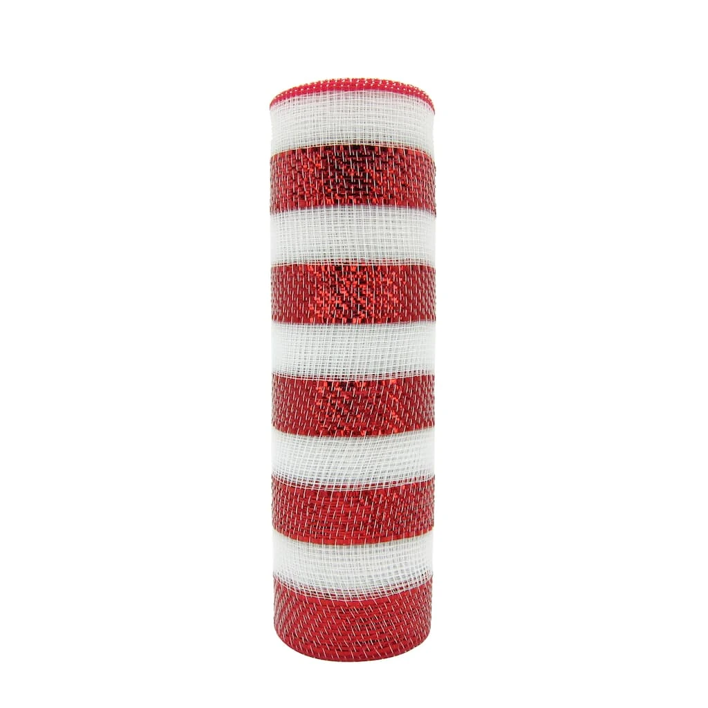 Cheap ⭐ 12 Pack: 10" Red & White Striped Mesh by Celebrate It™ ❤️ 1 Cheap ⭐ 12 Pack: 10" Red & White Striped Mesh by Celebrate It™ ❤️