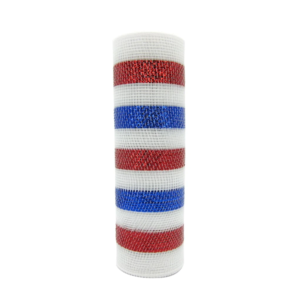 Brand new β¨ 12 Pack: 10" Red, White & Blue Striped Mesh by Celebrate It™ π 1 Brand new β¨ 12 Pack: 10" Red, White & Blue Striped Mesh by Celebrate It™ π