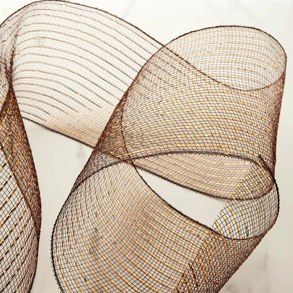 Discount β 5.5" Mesh Bronze Ribbon by Celebrate It™ π 2 Discount β 5.5" Mesh Bronze Ribbon by Celebrate It™ π - Image 2