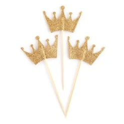 Deals 🔔 12 Packs: 12 ct. (144 total) Gold Crown Treat Toppers by Celebrate It® 🔥
