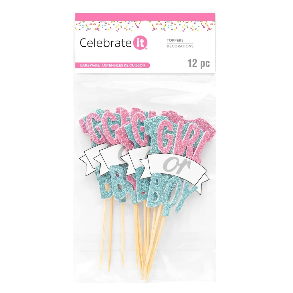 Cheapest π₯ 12 Packs: 12 ct. (144 total) Glittery Gender Reveal Treat Toppers by Celebrate It® π 3 Cheapest π₯ 12 Packs: 12 ct. (144 total) Glittery Gender Reveal Treat Toppers by Celebrate It® π - Image 3