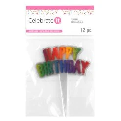 Budget ❤️ 12 Packs: 12 ct. (144 total) Happy 👍 Birthday Treat Toppers by Celebrate It® ⭐ -Celebrate It Sales Shop 10626396 5 1