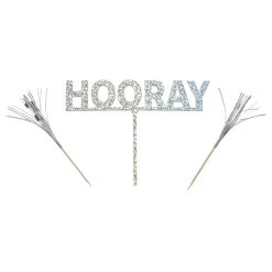 Promo 🎁 Silver Hooray Cake Topper by Celebrate It™ 💯