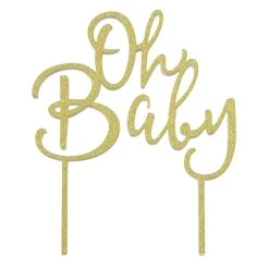 Discount ❤️ 12 Pack: Gold Glitter Oh Baby Cake Topper by Celebrate It™ ✔️