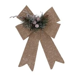 Best Sale ⌛ 9" Burlap Bow with Floral by Celebrate It™ 🌟 Christmas ✨