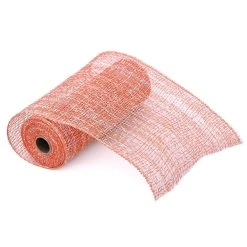 Discount 🎁 10" Orange & White Window Poly Burlap Mesh by Celebrate It™ ✨