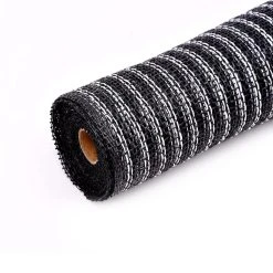 Coupon 🔥 10" Black & White Stripe Poly Burlap Mesh by Celebrate It™ 🥰 -Celebrate It Sales Shop 10658580 3