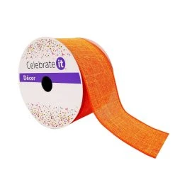 Cheap ⌛ 2.5" Faux Linen Wired Ribbon by Celebrate It™ 🛒