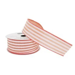 Best Sale 🛒 12 Pack: 1.5" Stripe Faux Linen Wired Ribbon by Celebrate It™ Décor 🥰 -Celebrate It Sales Shop 10659013 2 1
