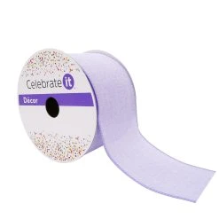 Cheap ⭐ 2.5" Faux Linen Wired Ribbon by Celebrate It™ Décor 🌟