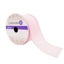 Buy 👍 12 Pack: 2.5" Gingham Wired Ribbon by Celebrate It™ Décor ✔️