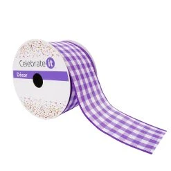 Deals ⌛ 2.5" Gingham Wired Ribbon by Celebrate It™ Décor 😀