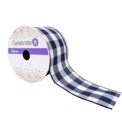 Cheap ✔️ 2.5" Buffalo Check Wired Ribbon by Celebrate It™ Décor ⌛