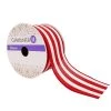 Brand new 🎁 2.5" Faux Linen Wired Thick Striped Ribbon by Celebrate It™ Décor 😀