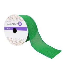 New 👍 12 Pack: 2.5" Faux Linen Wired Ribbon by Celebrate It™ 🌟