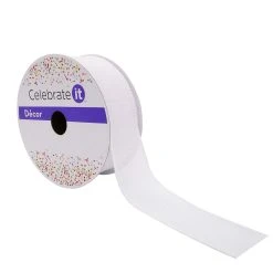Brand new ⭐ 1.5" White Faux Linen Wired Ribbon by Celebrate It™ 😍