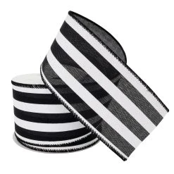 Top 10 🔔 2.5" Black Stripe Faux Linen Wired Ribbon by Celebrate It™ 🥰 -Celebrate It Sales Shop 10659057 2