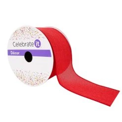 Buy 🤩 12 Pack: 2.5" Faux Linen Wired Ribbon by Celebrate It™ ❤️