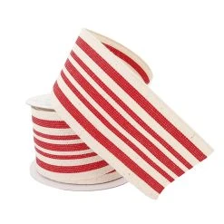 Top 10 🧨 12 Pack: 2.5" Stripe Faux Cotton Wired Ribbon by Celebrate It™ ⌛ -Celebrate It Sales Shop 10659064 2 1