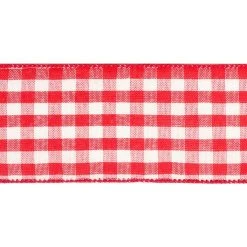 Coupon 🔔 2.5" Red & White Gingham Wired Ribbon by Celebrate It™ 🛒 -Celebrate It Sales Shop 10659066 3