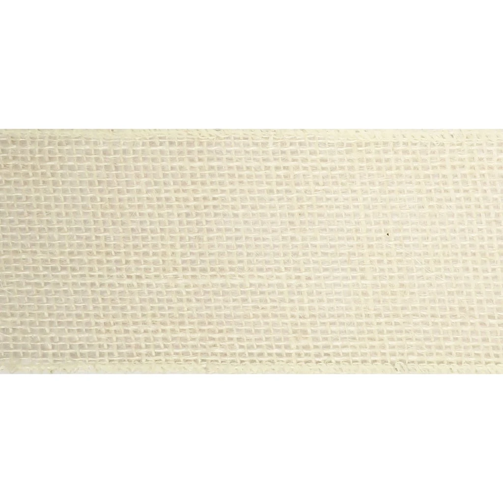 Wholesale ⌛ 2.5" Ivory Faux Burlap Wired Ribbon by Celebrate It™ 🥰 3 Wholesale ⌛ 2.5" Ivory Faux Burlap Wired Ribbon by Celebrate It™ 🥰 - Image 3